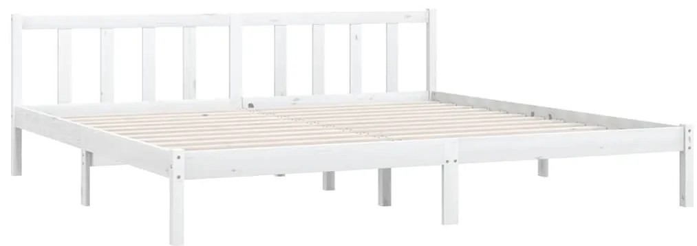 Estrutura de cama 200x200 cm pinho maciço branco