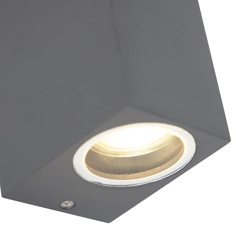 Conjunto de 4 Apliques Cinza Escuro 2 Luzes IP44 - Baleno Moderno