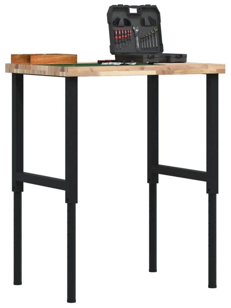 vidaXL Bancada retangular 80x60x(73-99,5) cm madeira de acácia maciça