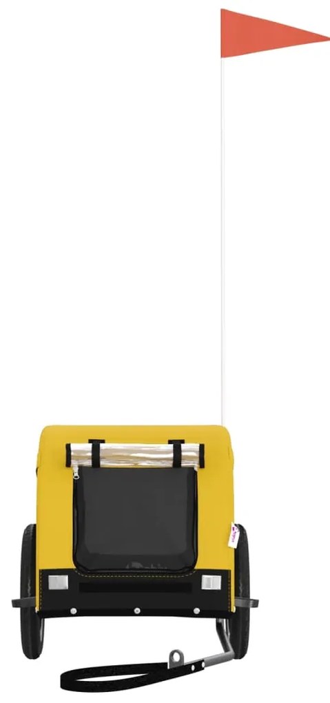 Reboque bicicleta p/ animais tecido oxford/ferro amarelo/preto