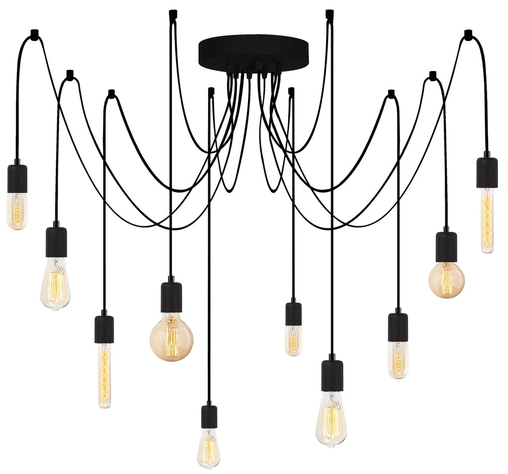 Candeeiro de Teto Kabluni – Preto – 186 x 186 cm