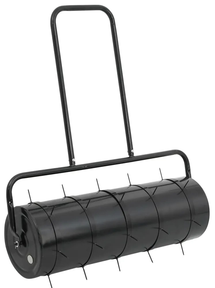 Rolo relvado jardim c/ grampos arejamento 63L ferro/aço preto