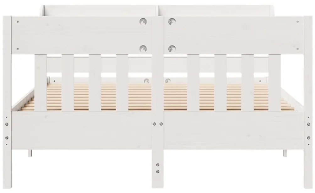 Cama sem colchão 120x190 cm madeira de pinho maciça branco