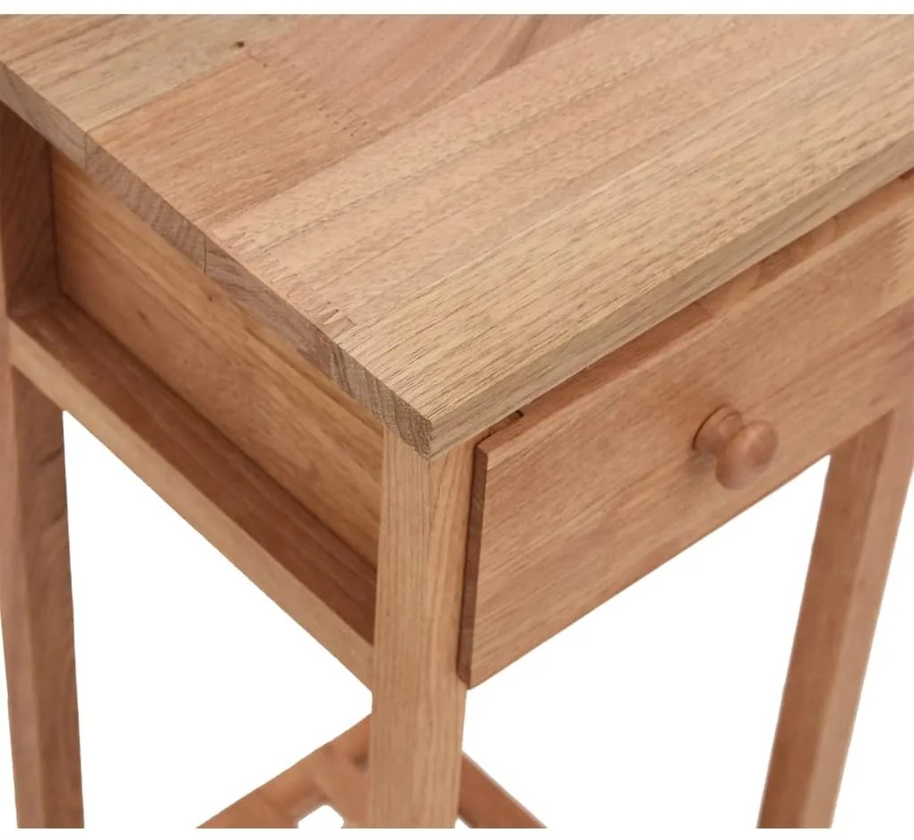 Mesa de apoio com gaveta 25x25x60cm madeira de nogueira maciça