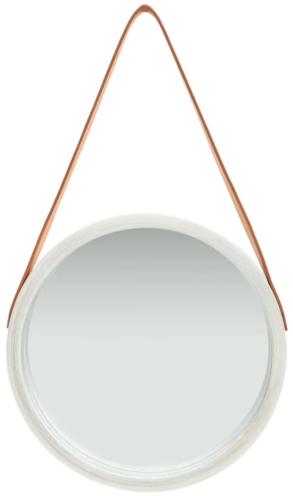 Espelho de parede com alça 40 cm prateado