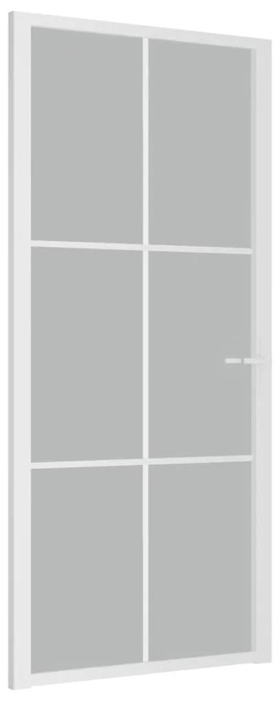 Porta de interior 93x201,5 cm vidro fosco e alumínio branco