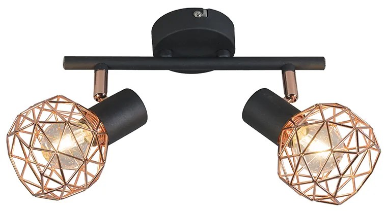 Projetores modernos pretos com cobre 2-luzes - Mesh Design,Moderno
