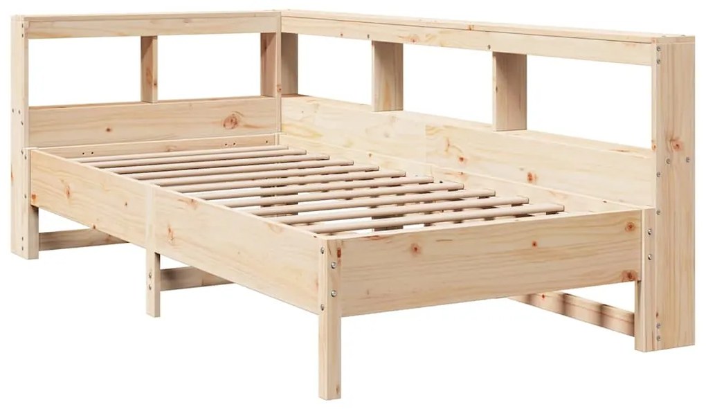 Cama com estante sem colchão 75x190 cm pinho maciço