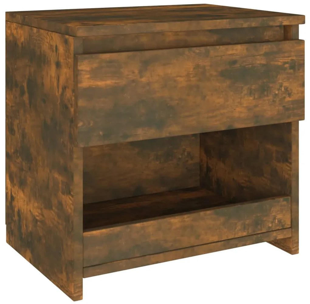 Mesa cabeceira 2pcs 40x30x39cm derivado madeira carvalho fumado