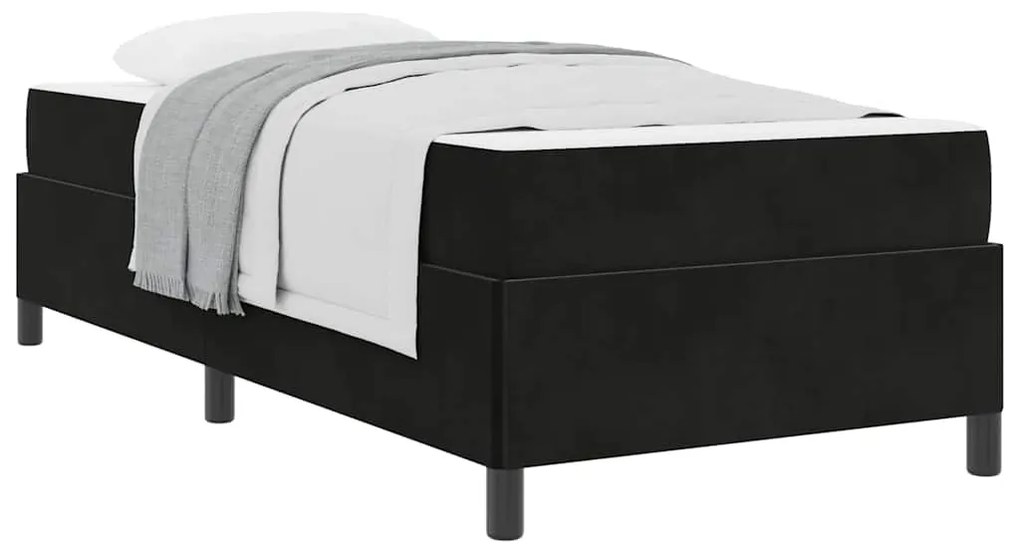 Estrutura da Cama Preto e Branco e Preto 90 x 190 cm Veludo