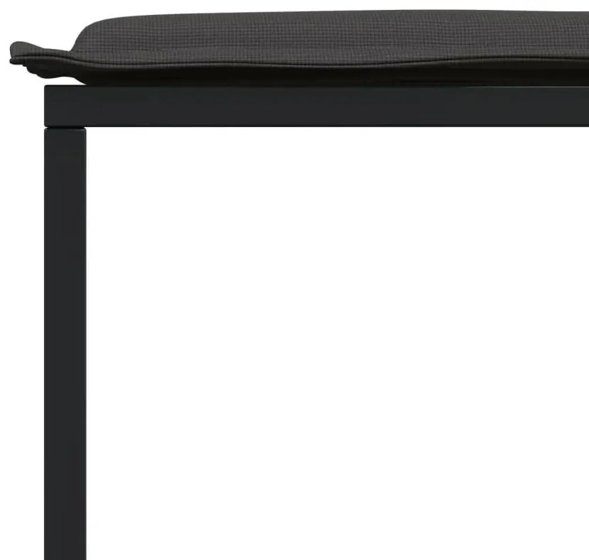 15 pcs conj. de jantar p/ jardim c/ almofadões textilene preto