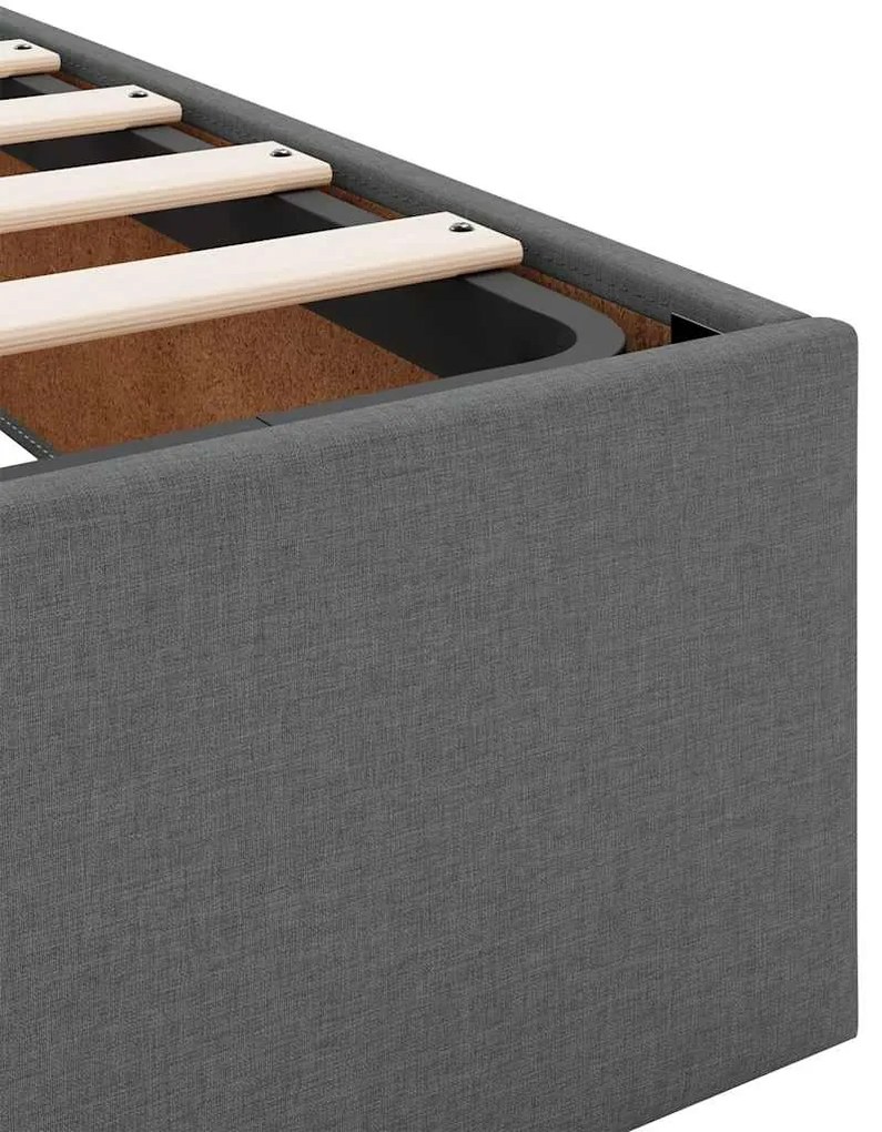 Estrutura de cama otomana sem colchão 90x190 cm cinzento escuro