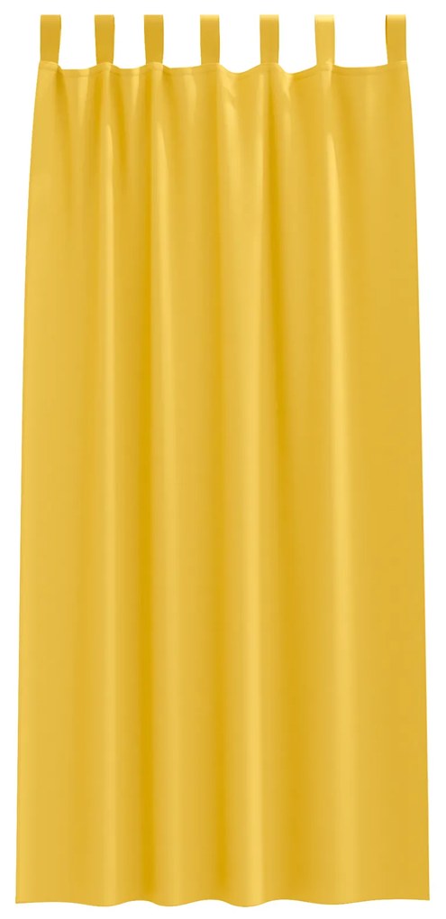 Cortinas opacas 2 pcs amarelo mostarda 225 x 140 cm Poliéster