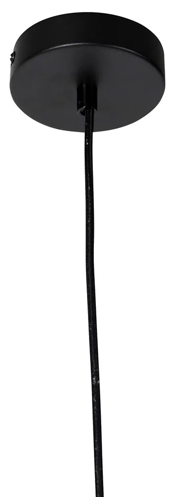 Candeeiro de suspensão preto regulável com LED espelho dourado regulável - Cava Luxe Moderno