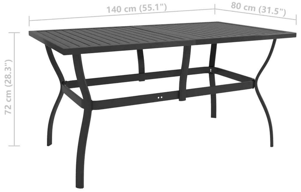 7 pcs conjunto de jantar para jardim textilene e aço