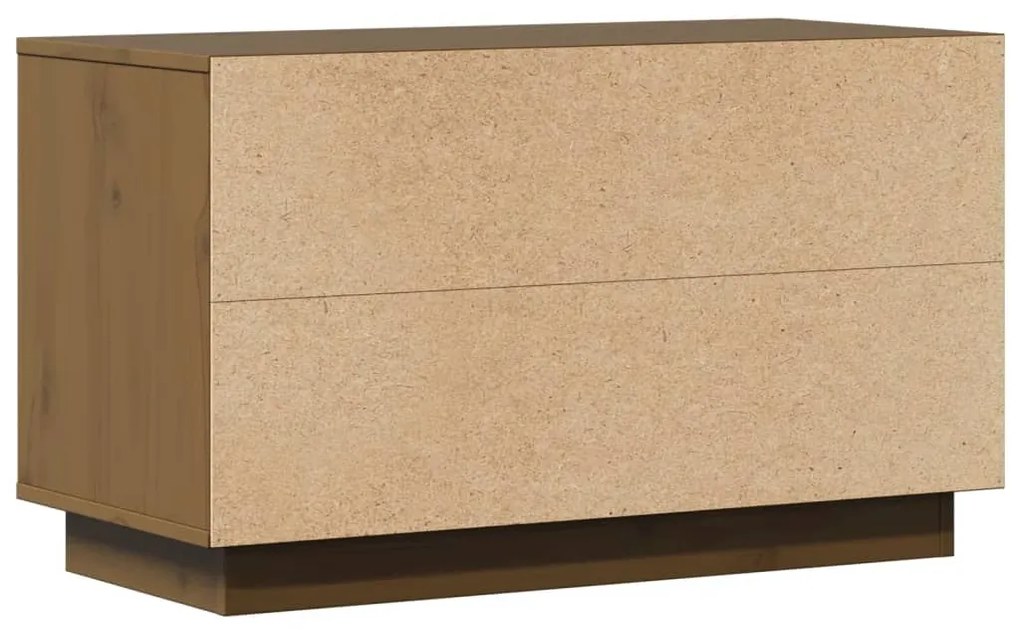Móvel de TV 74x35x44 cm madeira de pinho maciça castanho mel
