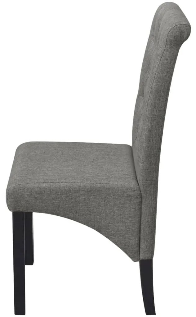 Cadeiras de jantar 2 pcs tecido cinzento-claro