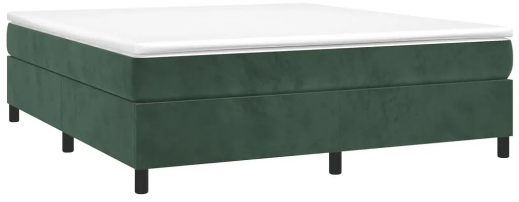 Estrutura de cama sem colchão 160x200 cm veludo verde-escuro