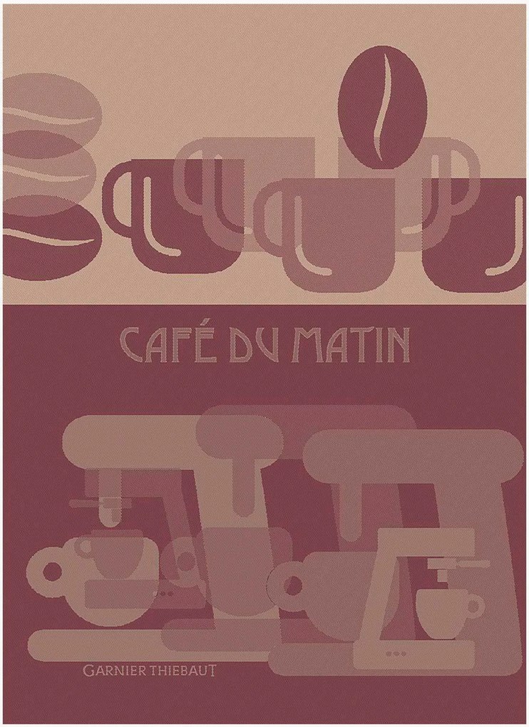 Panos de cozinha jacquard Cafe Du Matin Palissandre, conjunto de 4