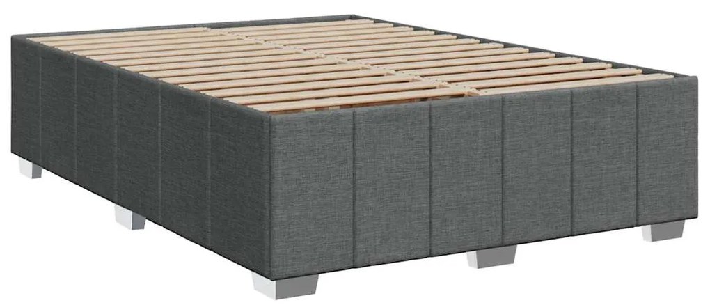 Cama com molas/colchão 140x200 cm tecido cinzento-escuro
