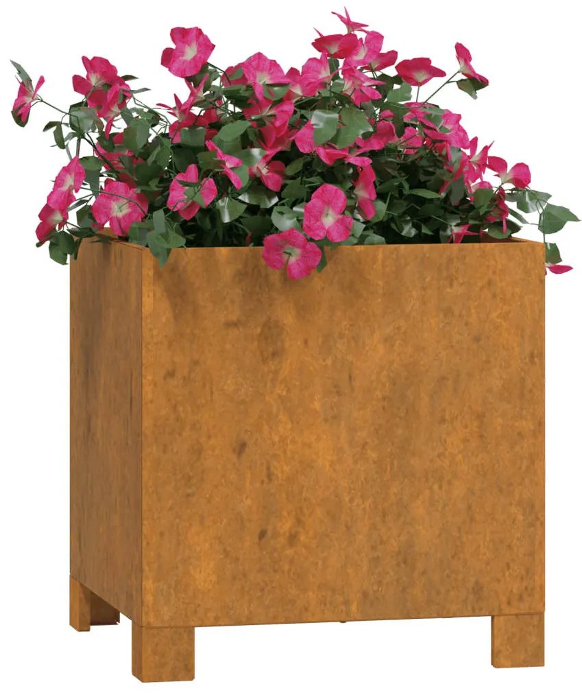 Vasos/floreiras c/ pernas 2 pcs 32x30x33 aço corten enferrujado