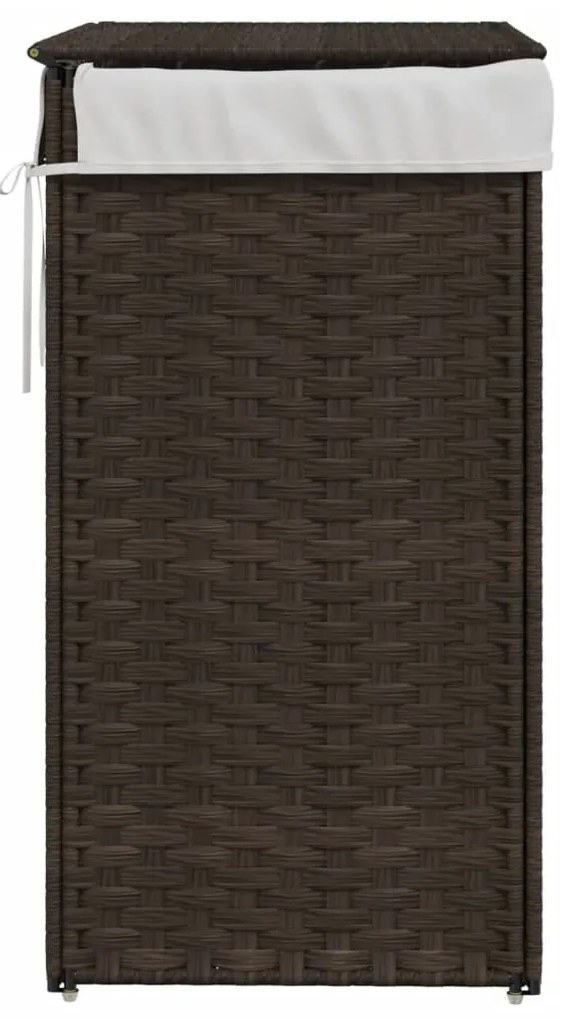 Cesto p/ roupa suja c/ tampa 46x33x60cm vime PE castanho-escuro