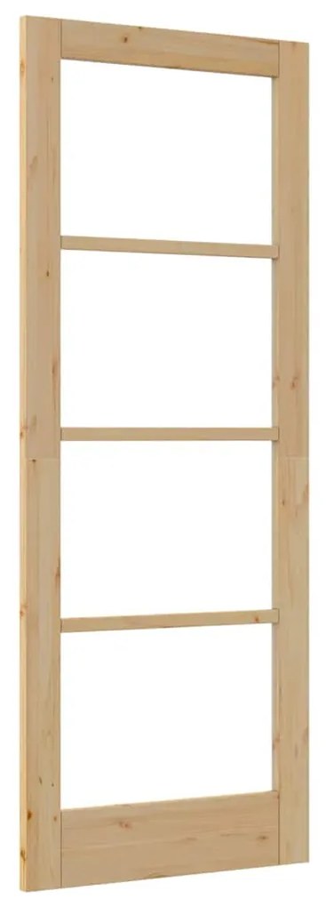 Porta Interior com Vidro "ORKDAL" 78x202x4 cm Madeira Sólida de Pinhei