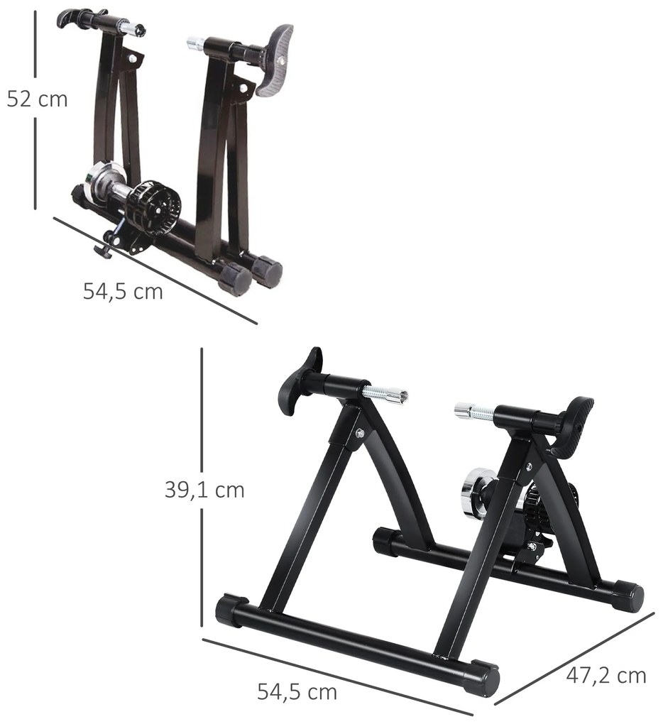 HOMCOM Rolo de Treinamento Magnético para Bicicleta Dobrável 54,4x 47,