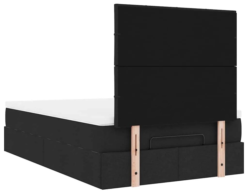 moldura de cama síriaXL otomana com colchão preto tecido