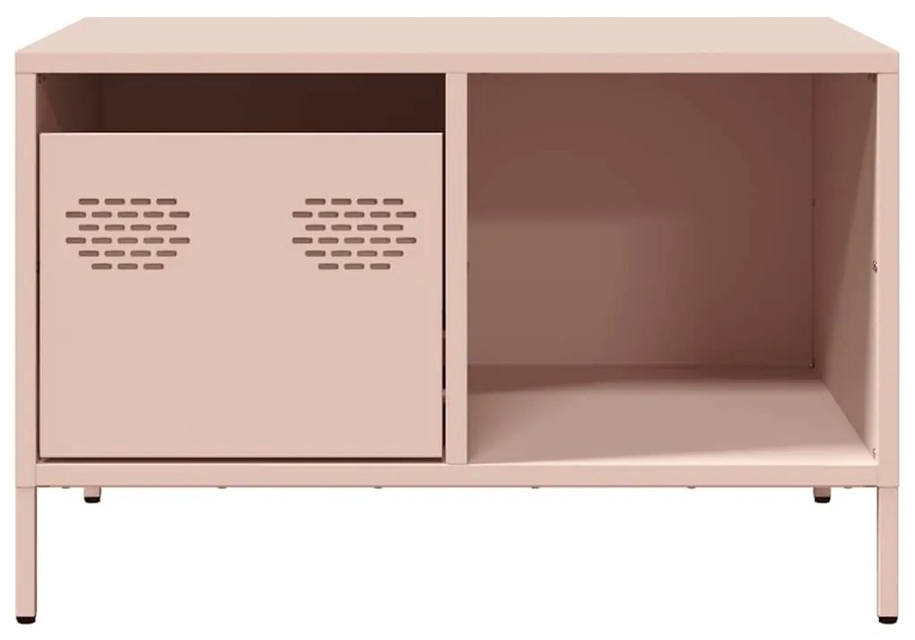 Mesa de centro 68,5x50x43,5 cm aço laminado a frio rosa
