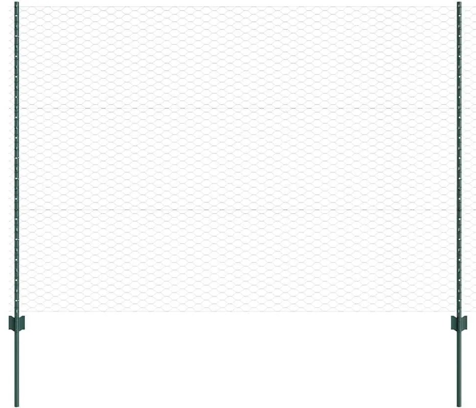 Postes de Cerca vidaXL 11 pcs U-Channel Verde 150 cm Aço