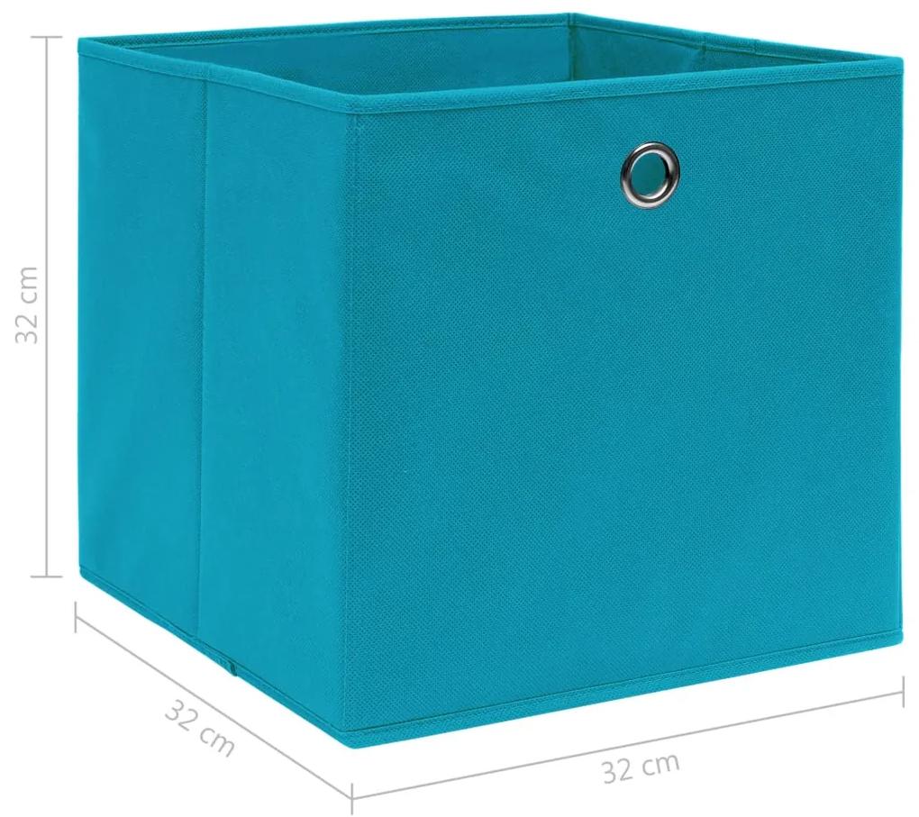 Caixas de arrumação 10 pcs 32x32x32 cm tecido azul-bebé