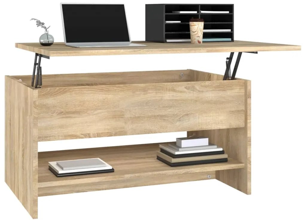 Mesa de centro 80x50x40 cm derivados madeira carvalho sonoma
