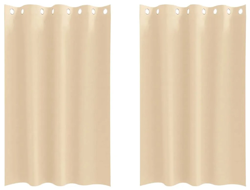 Cortinas com cortinas 2 pcs Creme 175 x 140 cm Poliéster