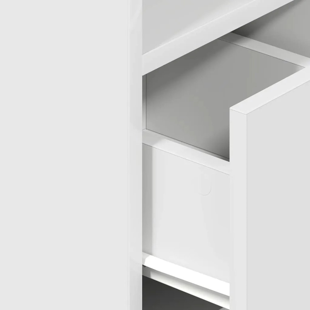 Mesas de cabeceira 2 pcs com gaveta 25x31x66 cm branco