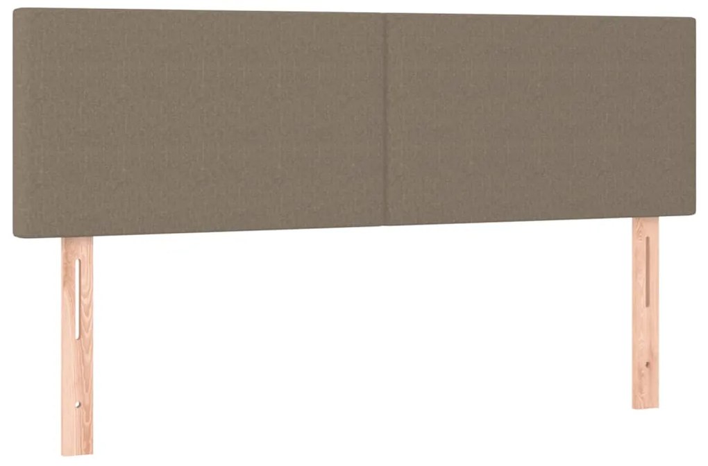 Cama box spring colchão/LED 140x190cm tecido cinza-acastanhado