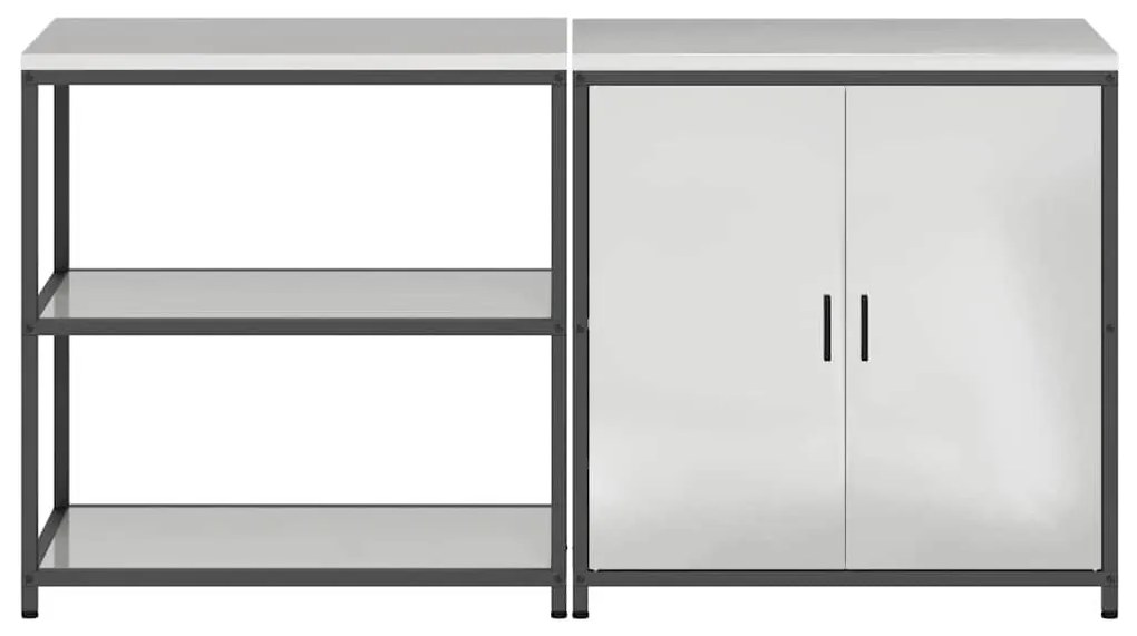 Conjunto de Armazenamento de Cozinha com prateleira 2 pcs Prata