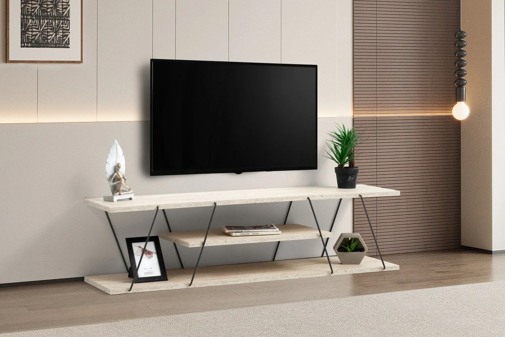 Móvel TV Canaz – Travertine Black – 120x33x30 cm