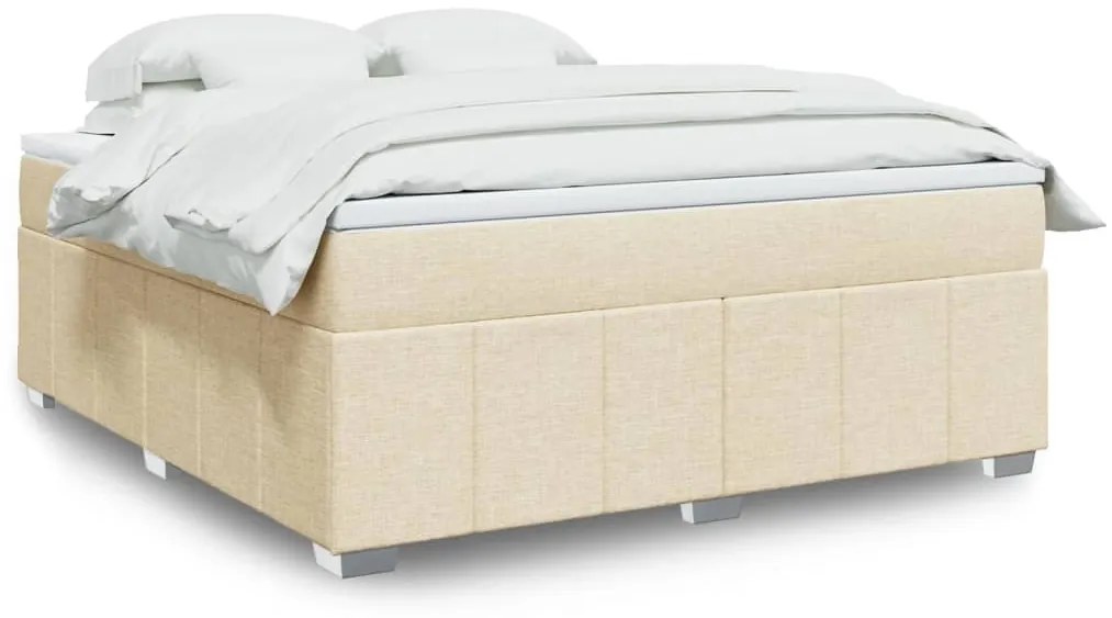 Cama com molas/colchão 180x200 cm tecido cor creme