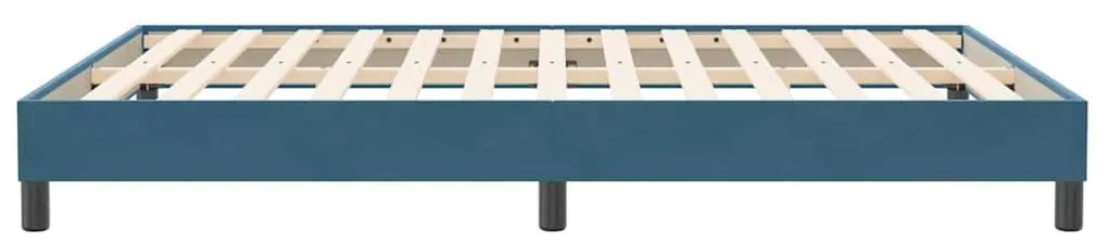 Estrutura de cama sem colchão 140x210 cm veludo azul-escuro