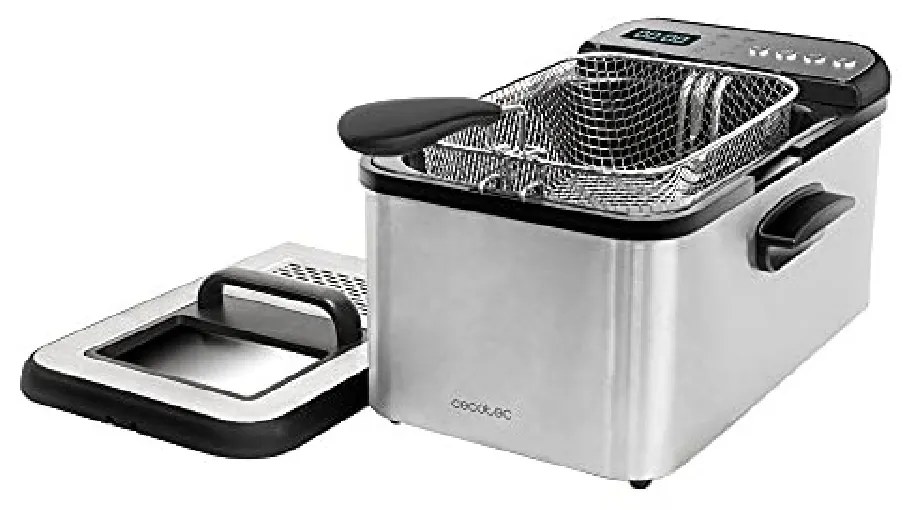 Fritadeira com óleo CleanFry Luxury 3000 de 3,2 litros, 2400 W, aço inoxidável, 5 programas pré-estabelecidos, filtro OilClean
