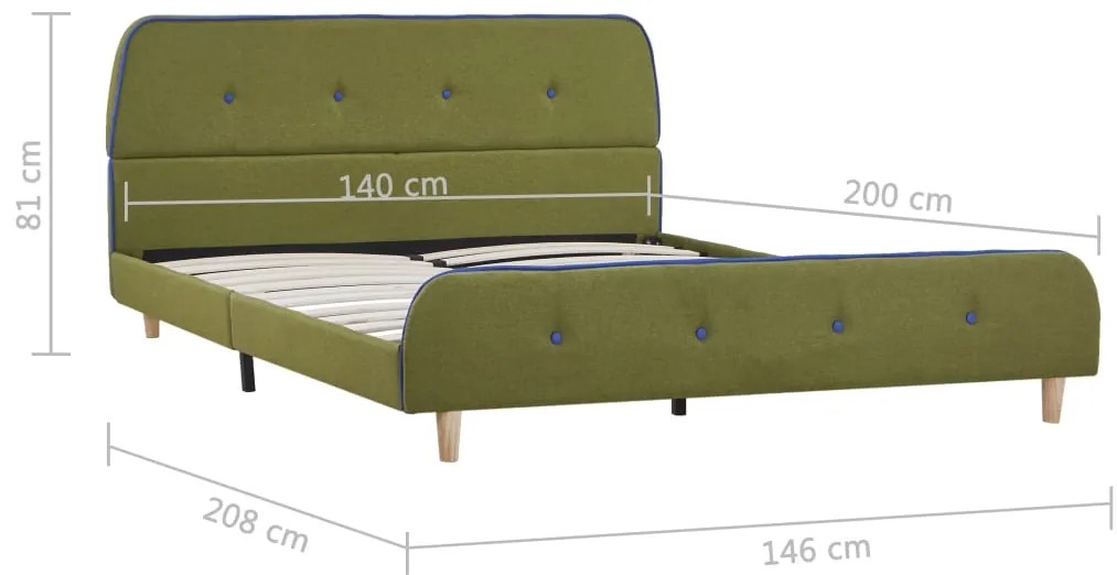 Estrutura de cama 140x200 cm tecido verde