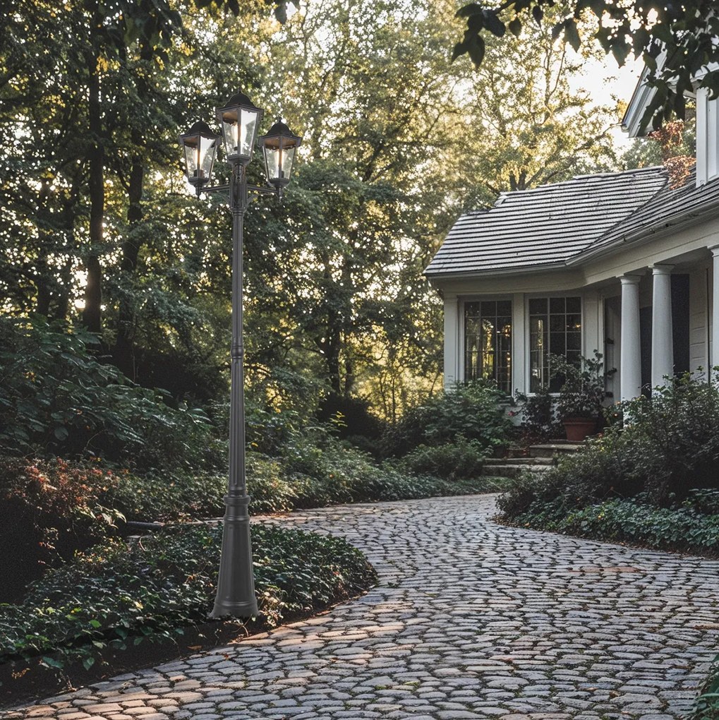 Lanterna de exterior rural preta IP44 - New Orleans 3