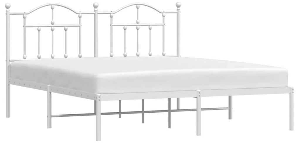 Estrutura de cama com cabeceira 183x213 cm metal branco