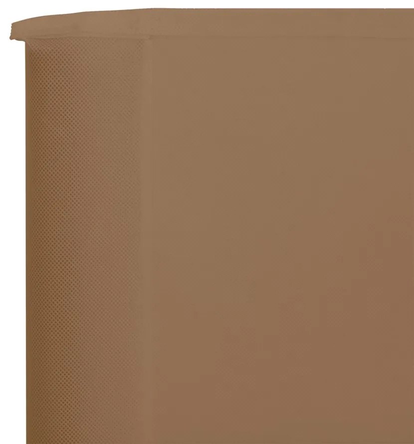 Para-vento com 3 painéis em tecido 400x80 cm cinza-acastanhado