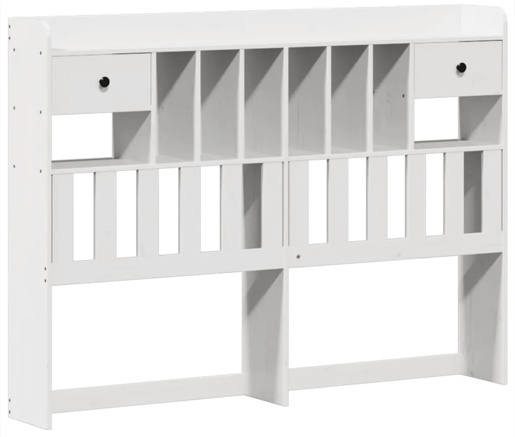 Cama sem colchão 160x200 cm madeira de pinho maciça branco