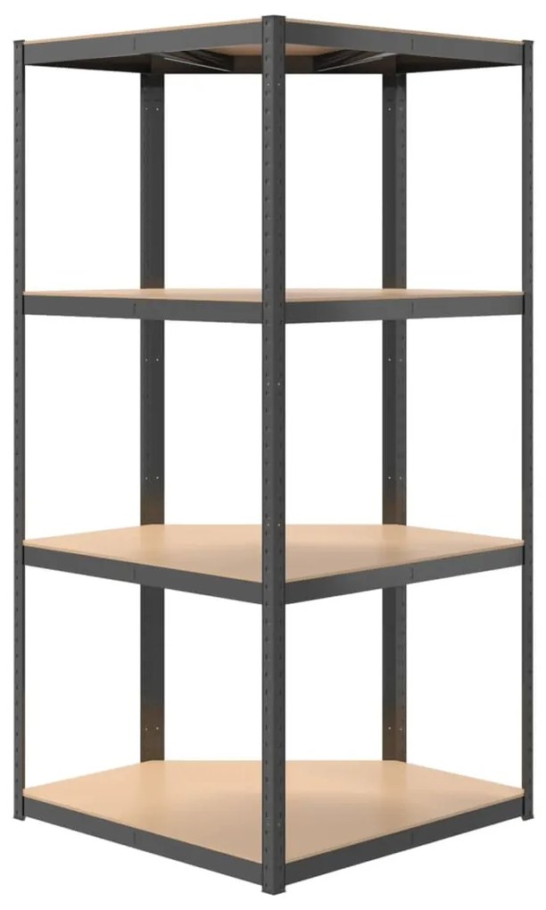 Estante 4 prateleiras 2 pcs derivados de madeira/aço antracite