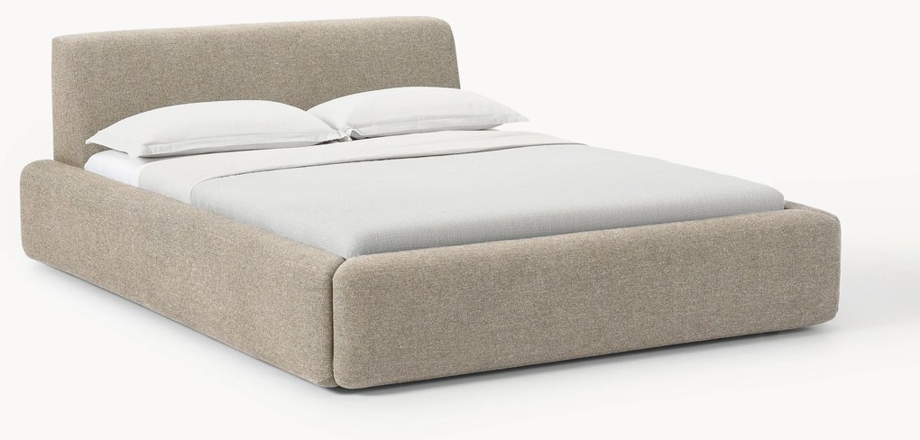 Cama estofada com arrumação Melva