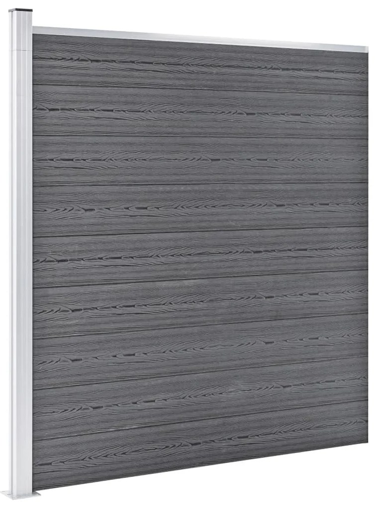 Painel de vedação para jardim 353x186 cm WPC cinzento