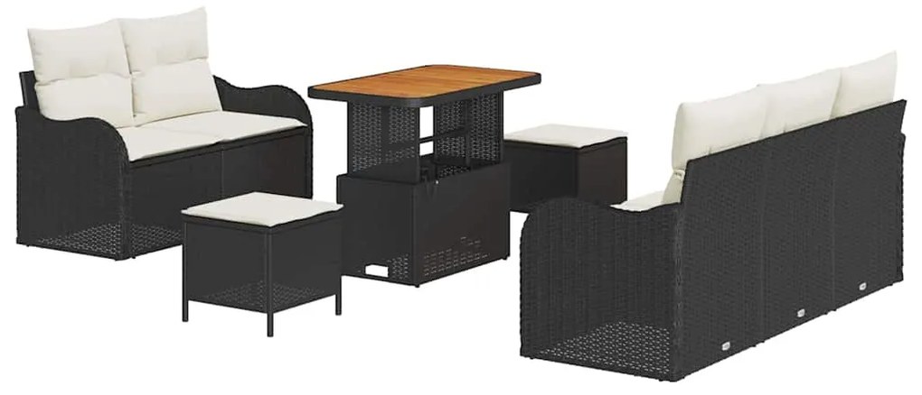 Conjunto de Sofá para Jardim com 8 Peças e Almofadas - Polirattan Pret